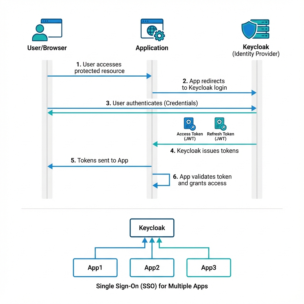 Flux d'authentification SSO avec Keycloak et OIDC